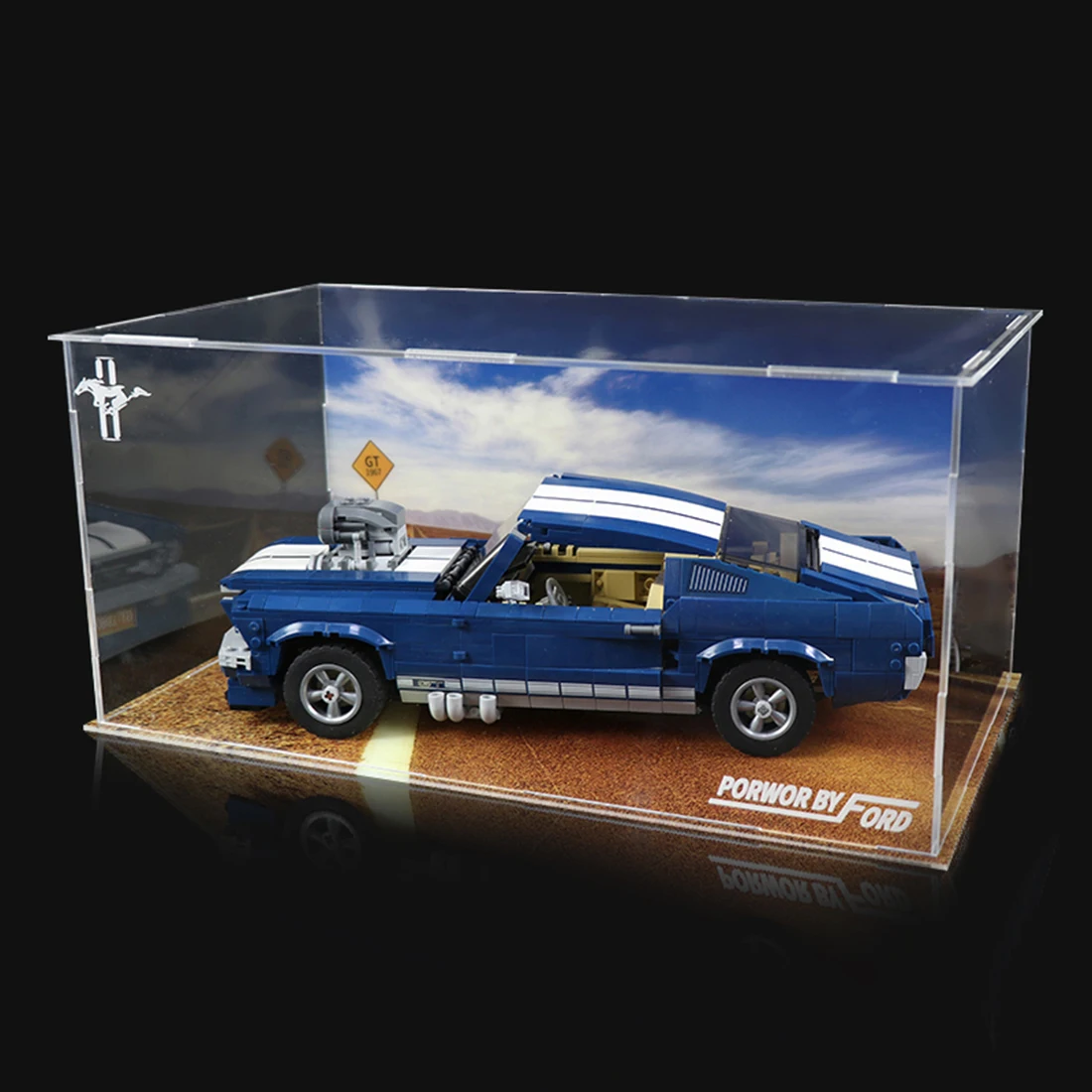 

Building Block Acrylic Display Box Dustproof Show Box For Ford GT Mustang Sports Car 10265 -Transparent A Type(Display Box Only)