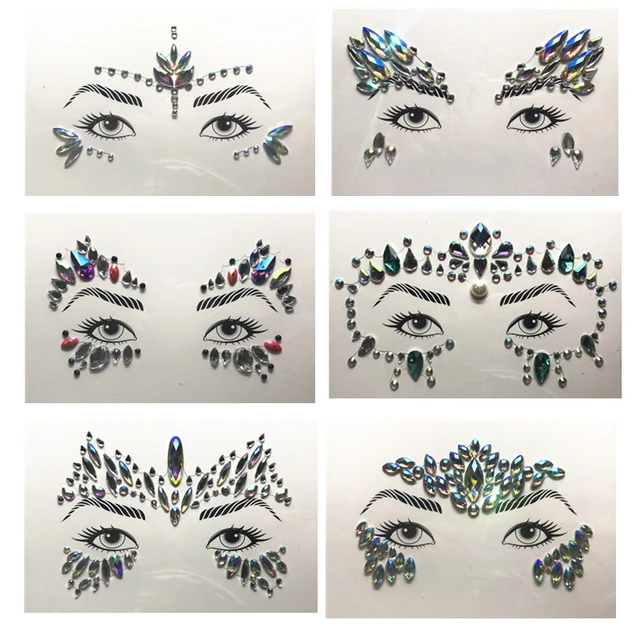 1PC Weihnachten DIY Augenbraue Gesicht Körper Kunst Klebstoff Kristall  Glitter Juwelen Festival Partei Eye Tattoo Aufkleber Make-Up Weihnachten  Decor - AliExpress