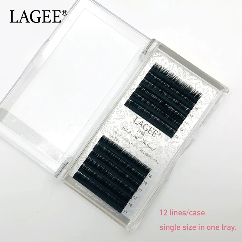 LAGEE, 12 рядов, J, B, C, CC, локон, искусственная норка, индивидуальное наращивание ресниц, ручная работа, искусственные мягкие натуральные ресницы для салонного макияжа