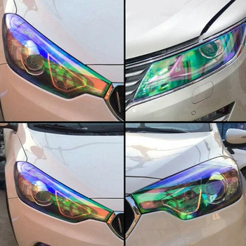 

1 Roll Fog light film Car 12 x48inch Chameleon Headlight Removable New