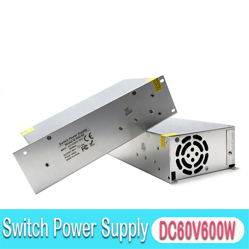 Переключатель питания DC60V 10A 600 Вт Светодиодный драйвер Трансформатор AC-DC 60В SMPS для освещения шаговый двигатель машины