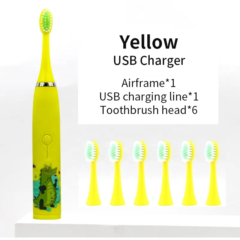 Children Electric Toothbrush Children Cute Cartoon Pattern Waterproof Smart Cleaning IPX7 Sonic Electric Toothbrush For Kids