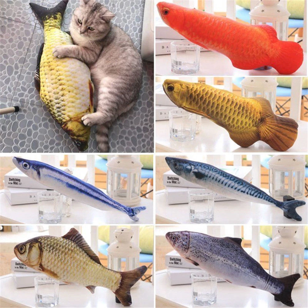Pet Kitten Fish Shape Catnip Bite-resistant Playing Scratch Chewing Toy