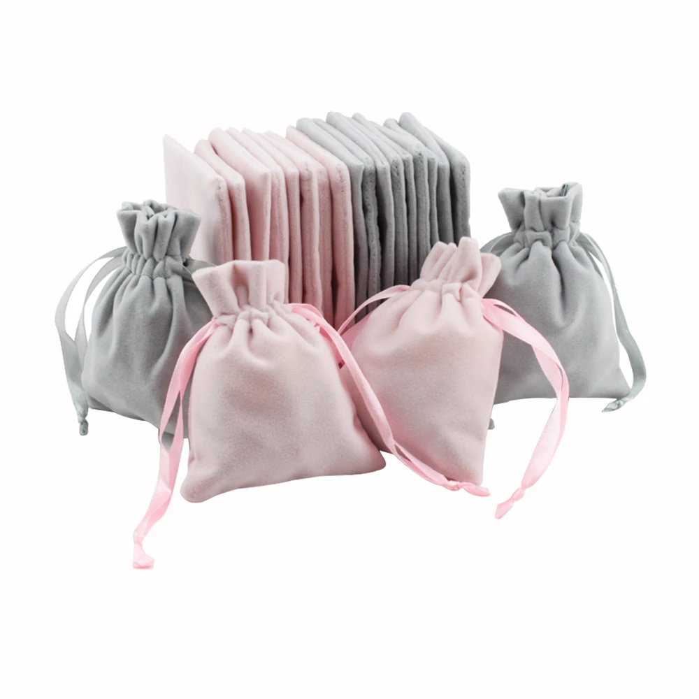 Details about   5Pcs Jewelry Velvet Bags With Ribbon Flannel Pouches Wedding Candy Gift Packing 