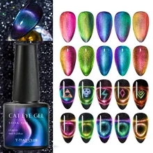 Гель-лак для ногтей 9D глаз хамелеона кота, звездное небо, сияющий лазер, магнитный гель для ногтей, впитывающий УФ-гель, черный базовый
