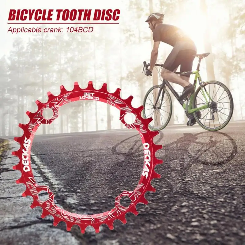 32T диск металлический MTB велосипед зубной диск положительный и отрицательный широкий Объем применения прочный зуб однодисковый ездовые части - Цвет: Красный