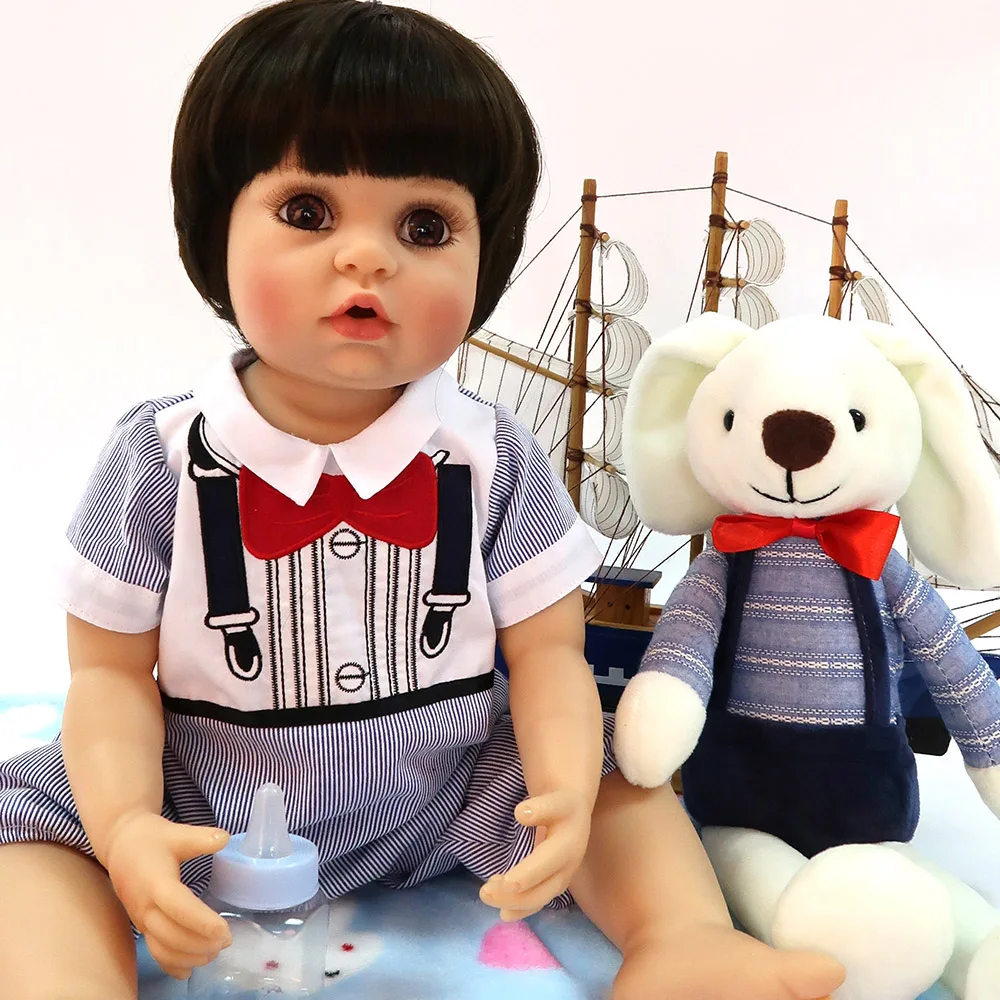 

55cm Full Silicone Body Reborn Baby Doll Toy For Girl Vinyl bebe reborn Princess girl doll Bathe Accompanying Toy Birthday Gift