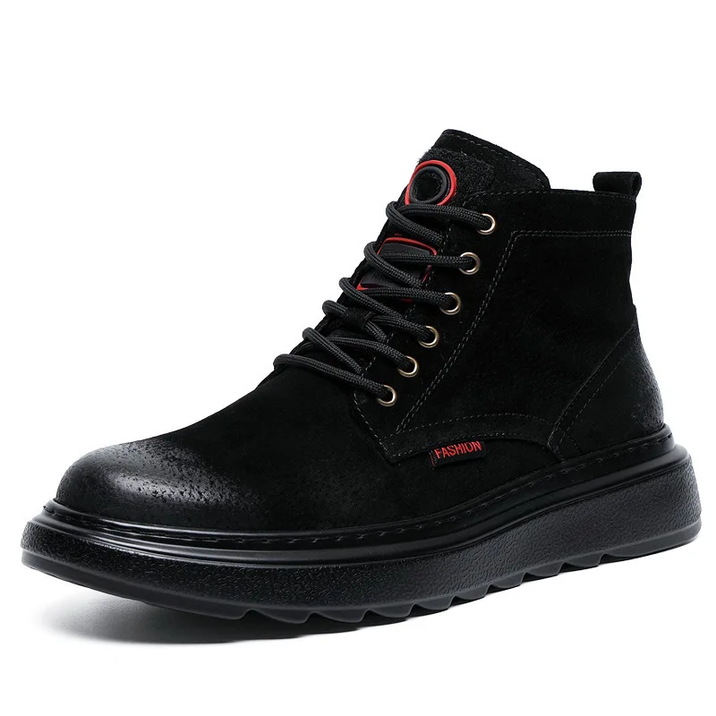 

England style mens leisure desert boots tide cow suede leather shoes spring autumn cowboy platform boot handsome ankle botas man