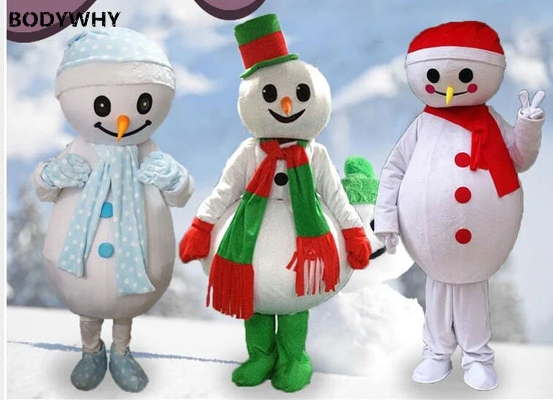 Details about  / 2019Snowman Mascot Costume Suit Cosplay Party Game Dress Outfit Halloween Adult