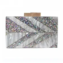 Женская Лоскутная акриловая Сумочка, вечерняя сумочка, вечерние сумочки для невесты, Дамский клатч, сумочка для выпускного вечера