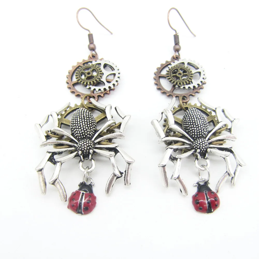 Cykopv Original Design Octopus/Butterfly/ Owl /Dragonfly/ Phoenix Head/ Vintage Gears Steampunk Drop Earrings Fashion Jewelry