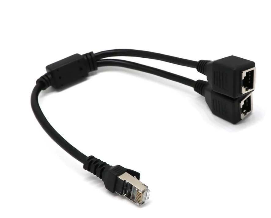 Удлинительный кабель at5 RJ45 переходник с 1 штекера на 2 гнезда соединитель для