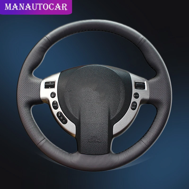 Genuine Leather Car Braid On The Steering Wheel Cover For Nissan