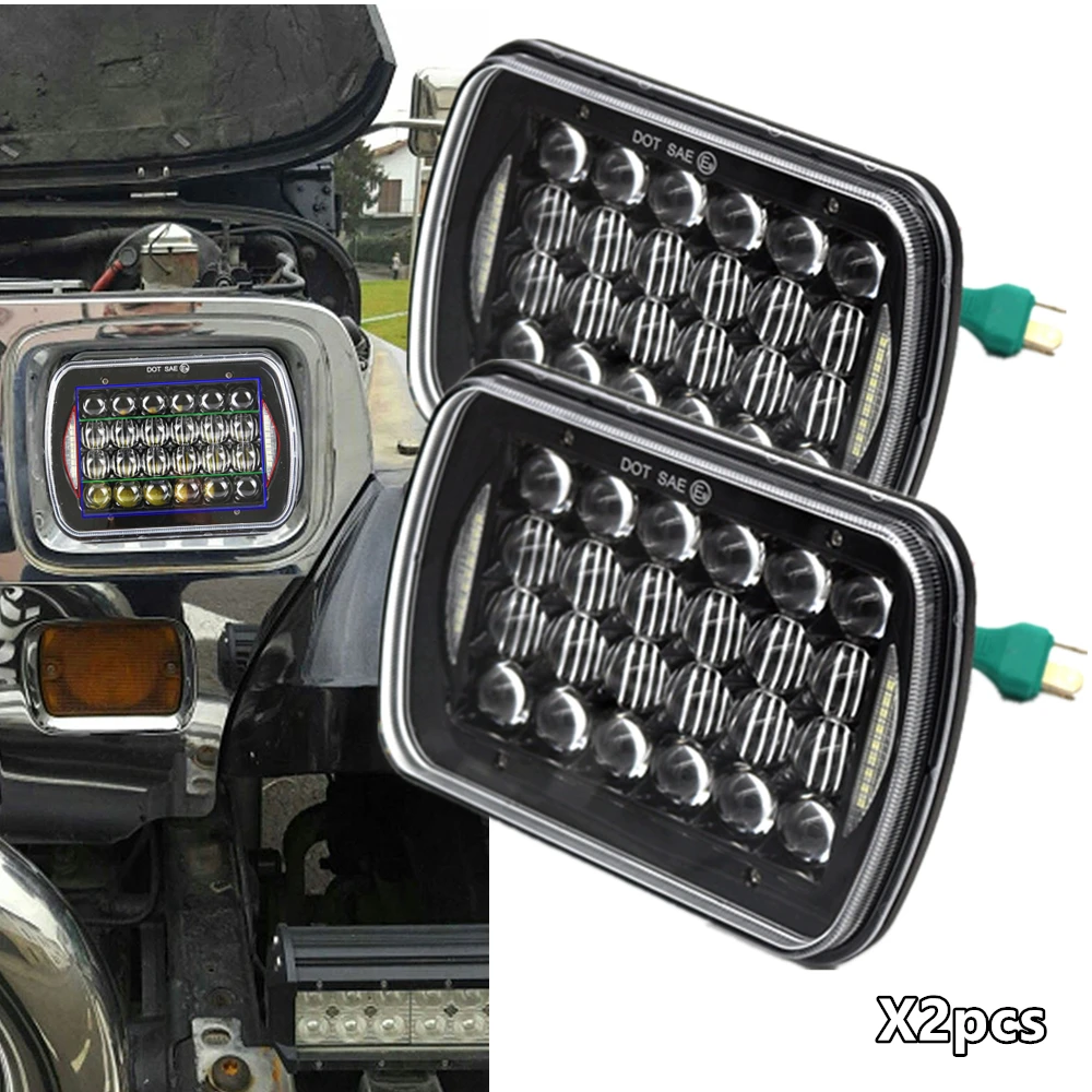 

2pcs Rectangle H6054 LED Headlights 5x7 7x6 Headlamp Hi Low Sealed Beam H4 For Jeep Wrangler YJ XJ Cherokee Truck Ford Van