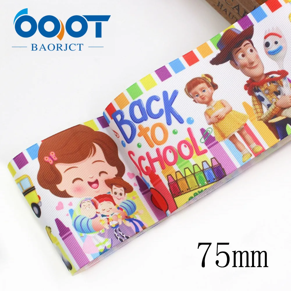 OOOT BAORJCT I-19912-2138, 75 мм 10 ярдов мультфильм термотрансферные печатные корсажные ленты, ленты ремесла, лук крышка DIY аксессуары