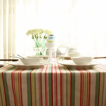 

Withme Tablecloth Rectangular tablecloths household Colorful Stripe Cotton tablecover Dustproof Washable mesa Table cloths cover