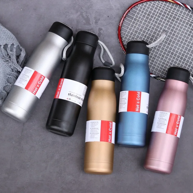 400/600ml 휴대용 보온병 커피 머그잔 컵 스테인레스 스틸 진공 플라스크 물병 야외 스포츠 사무실 여행 머그잔