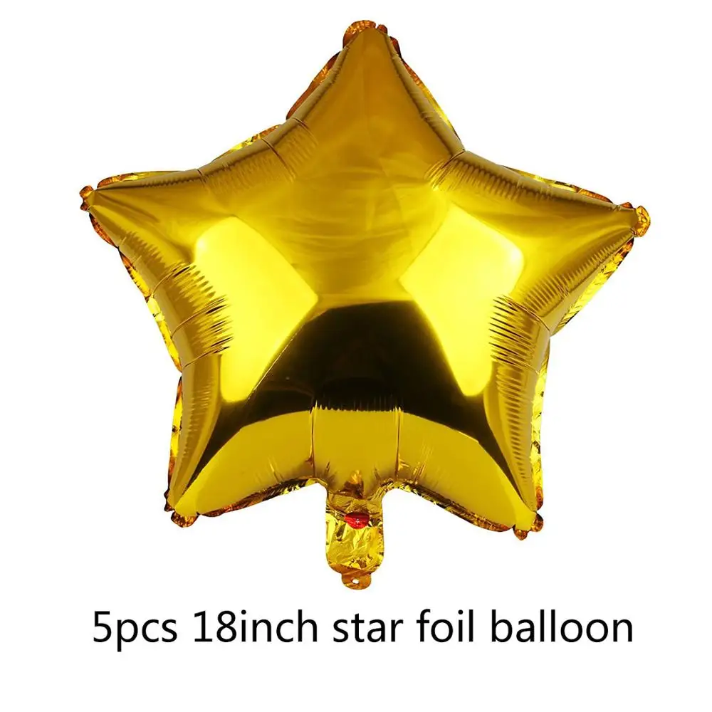 Amawill 18 день рождения украшения комплект с днем рождения шар баннер номер 18 майларовые фольги черные золотые шары из латекса 75D - Цвет: star balloon