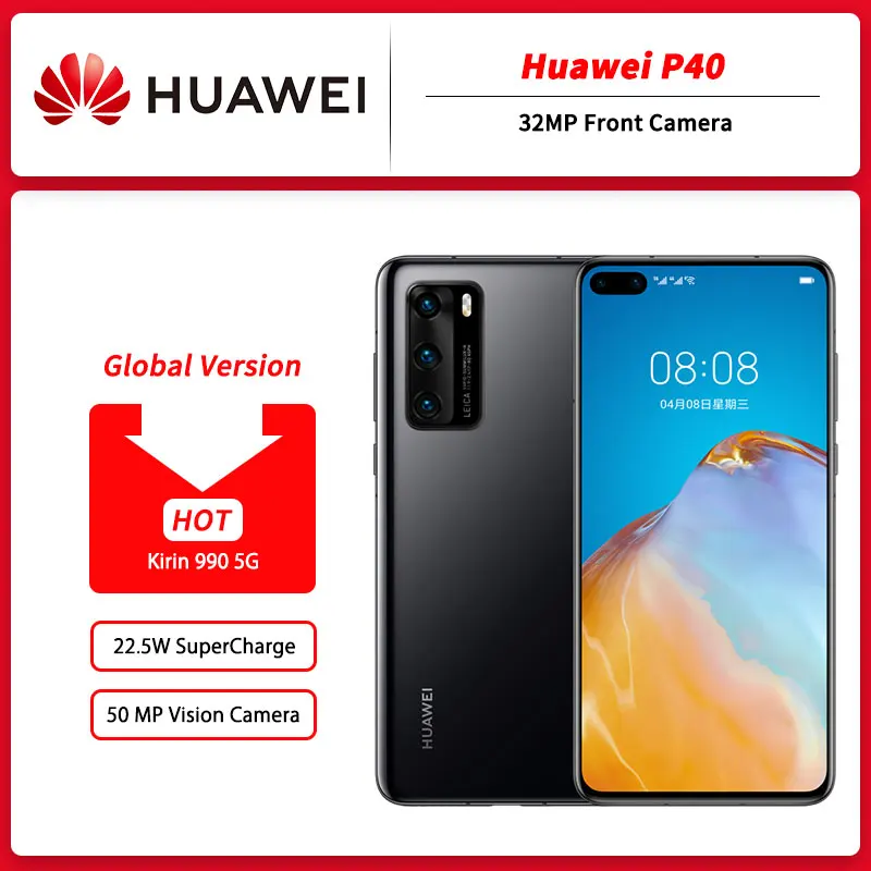 Глобальная версия оригинальный Huawei P40 5G мобильный телефон 6 1 дюйма OLED экран 8 Гб