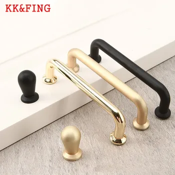 KKFING European Zinc Alloy Bright Gold Cabinet Door Knobs and Handles Kitchen Cupboard Wardrobe Door Pulls Furniture Hardware