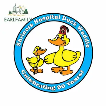 

EARLFAMILY 13cm x 12.9cm for Shriners Parade Annual Duck Waddle Car Truck Decal Bumper Window Vinyl Car Sticker Anime Decoration