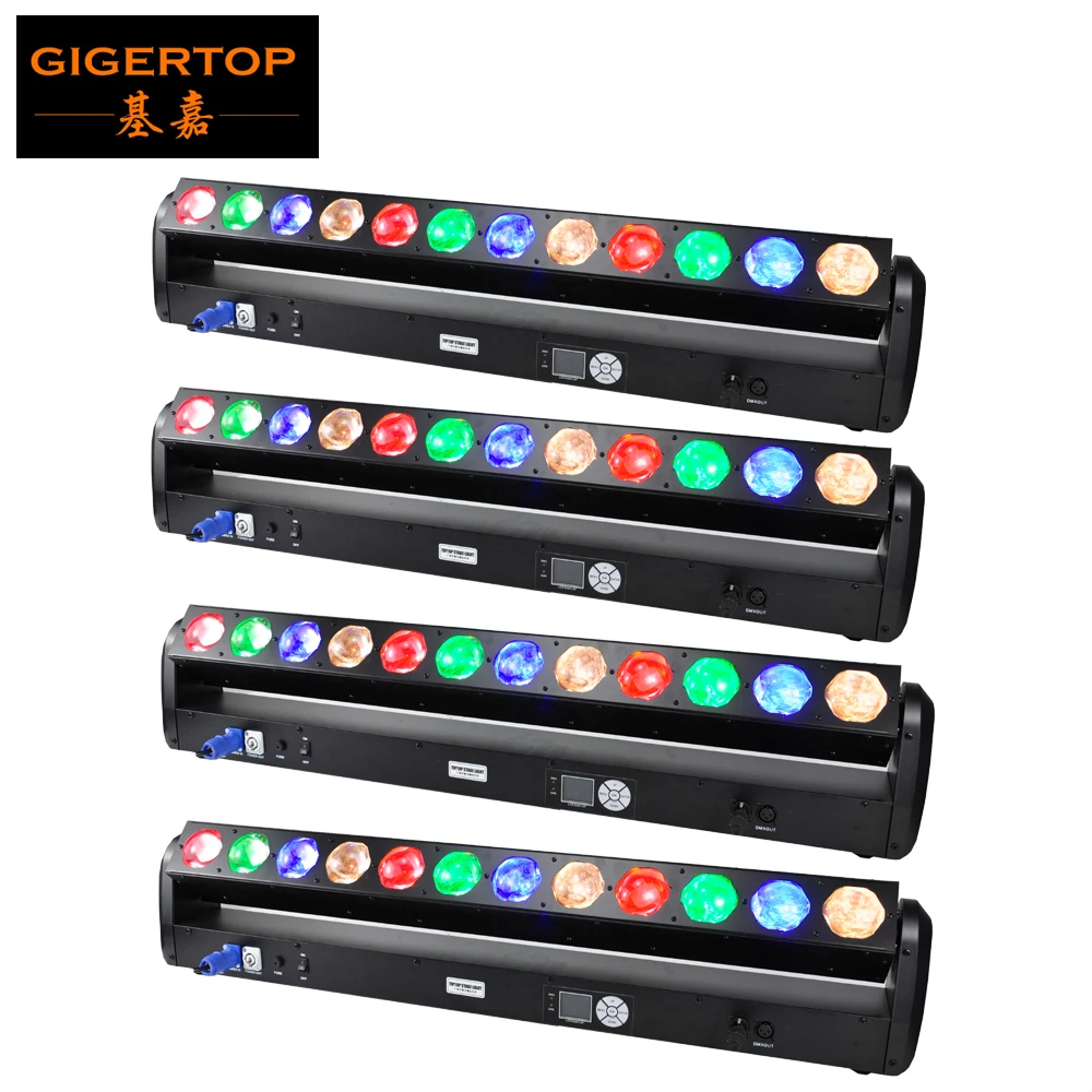 4 Gigertop TP-WP1230 светодиодный перемещение головы Бар луч светильник пиксельный светодиодный Управление RGBW 4IN1 Цвет светодиодный Дисплей для клуба диско этапа 12x30 W - Цвет: 4