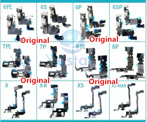 3 шт. оригинальный зарядный порт гибкий кабель для iPhone 6 6P 6S 6SP 7 7P 8 8Plus X XR XS XSMAX USB