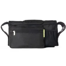 ABZC-Storage Bag Diapers Black Pannier Mommy Baby Stroller Toys Cup Holders