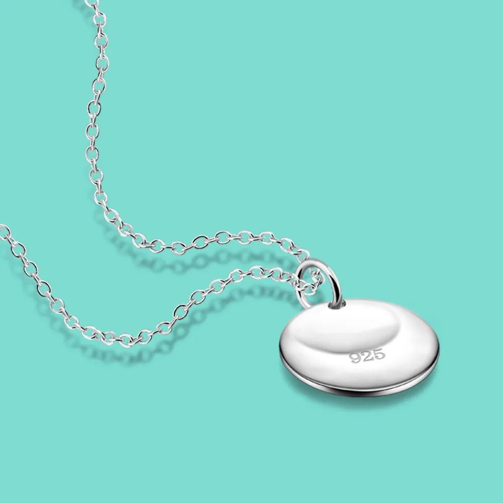 Скидка 925 Серебряное ожерелье женское минимализм серебряное ожерелье на шею Женский Круглый Серебряный Кулон подарки на день рождения для девочек