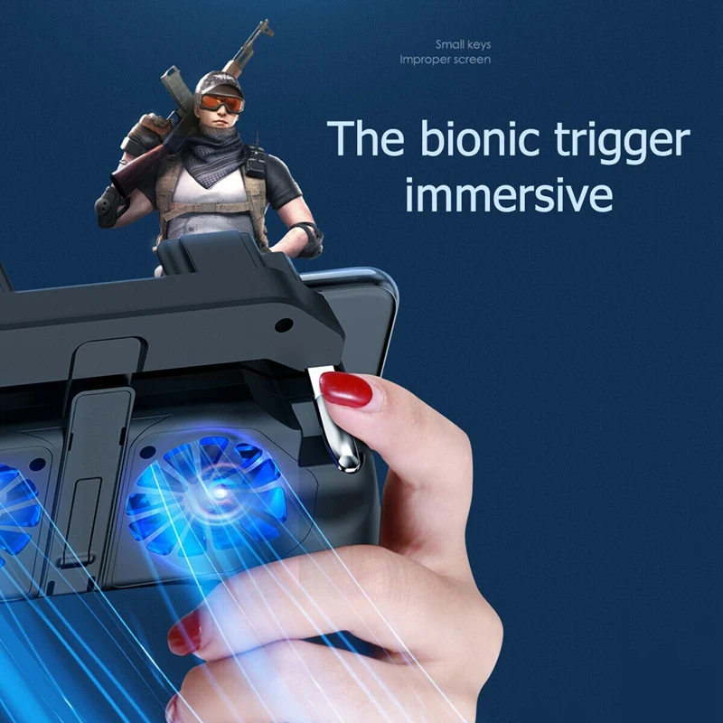  H10 Cell Phone Gamepad Fire Pubg Trigger Game Pad for PUBG Mobile Controller Cooler Fan with Power 