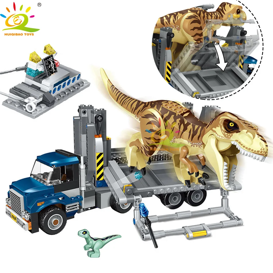 631 шт. строительные блоки Indominus Rex T грузовик для детей мир Юрского периода|Блочные