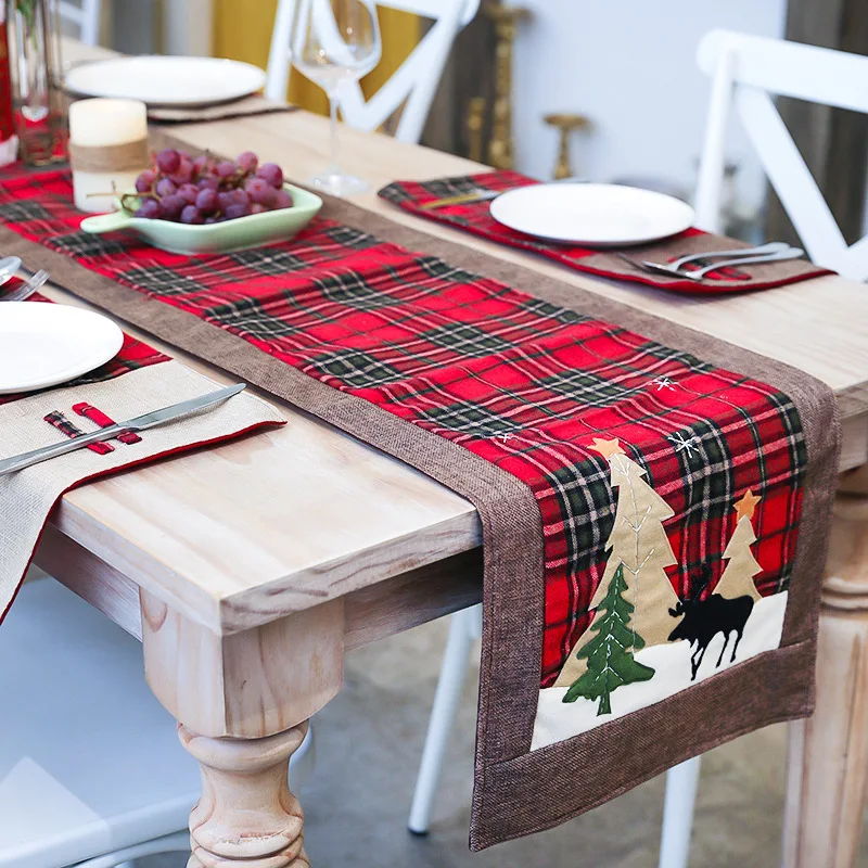 

35*180cm Christmas Flag Table Cloth wedding Red Tablecloth table cover