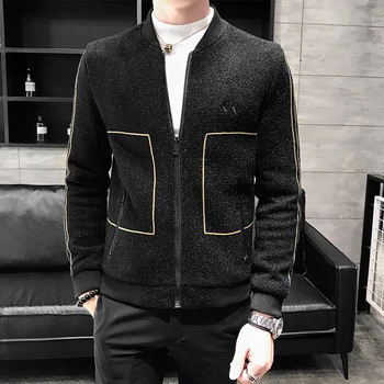

Autum Winter Men's Wool Blends Coat Korean Casual Mens Jackets and Coats Short Business Social Overcoat Baseball Collar Jacket