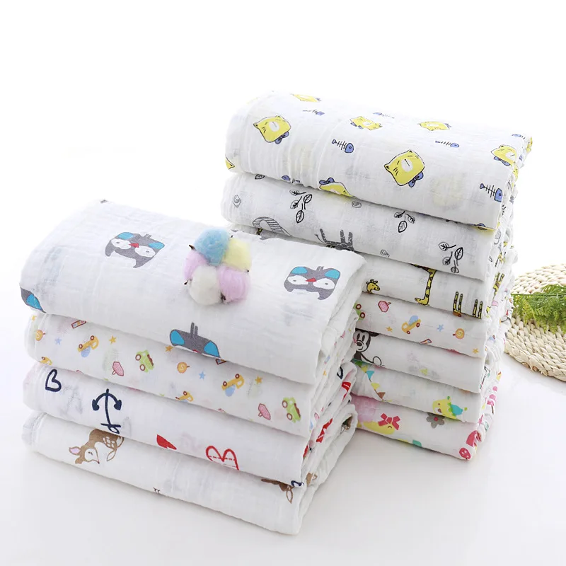 

1Pc Muslin 100% Cotton Baby Swaddles Soft Newborn Blankets Bath Gauze Infant Wrap Sleepsack Stroller Cover Play Mat Baby Deken