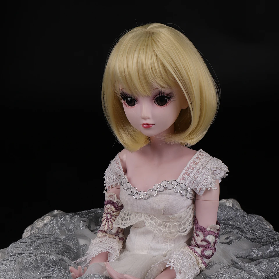 Cataleya BJD парик 1/3 1/4 короткие черные прямые и кудрявые челки волос Высокая температура волокна для куклы
