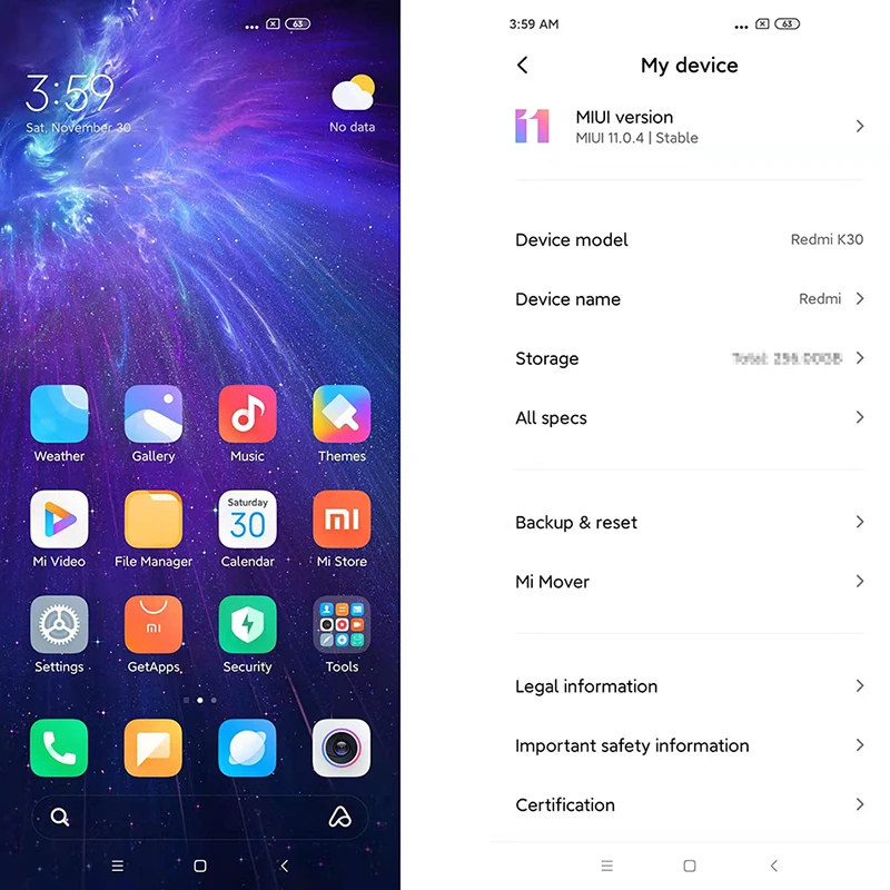 Смартфон Xiaomi Redmi K30, 6 ГБ, 128 ГБ, Восьмиядерный процессор Snapdragon 730G, 6,67 дюйма, жидкий экран, 64 мп, четыре камеры, аккумулятор 4500 мАч