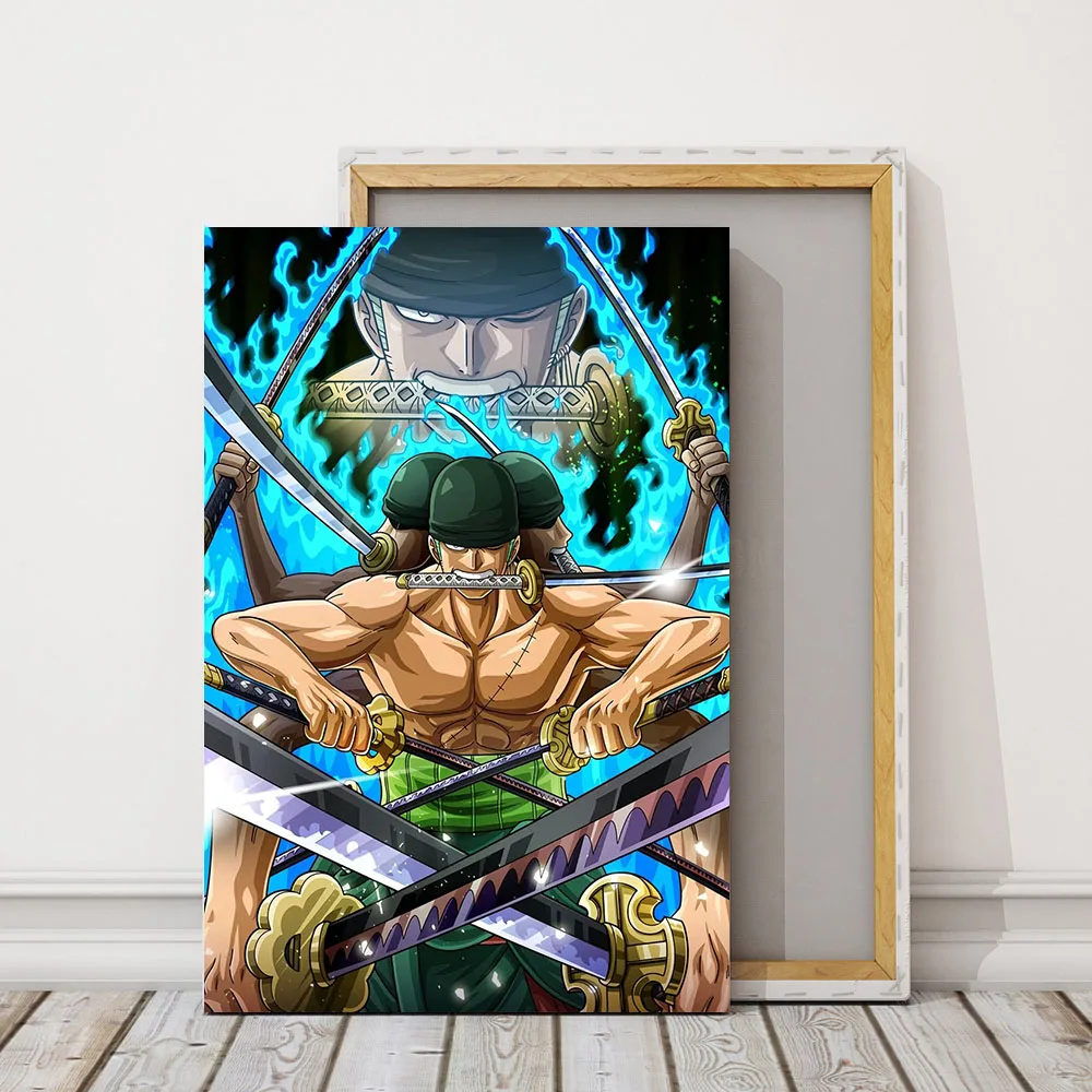 WaliicornersOne Piece Canvas Anime poster living room wall art decoration Roronoa Zoro painting 8 He6e2b3e1c8e44e2e8f2dd4be4da99f0fi