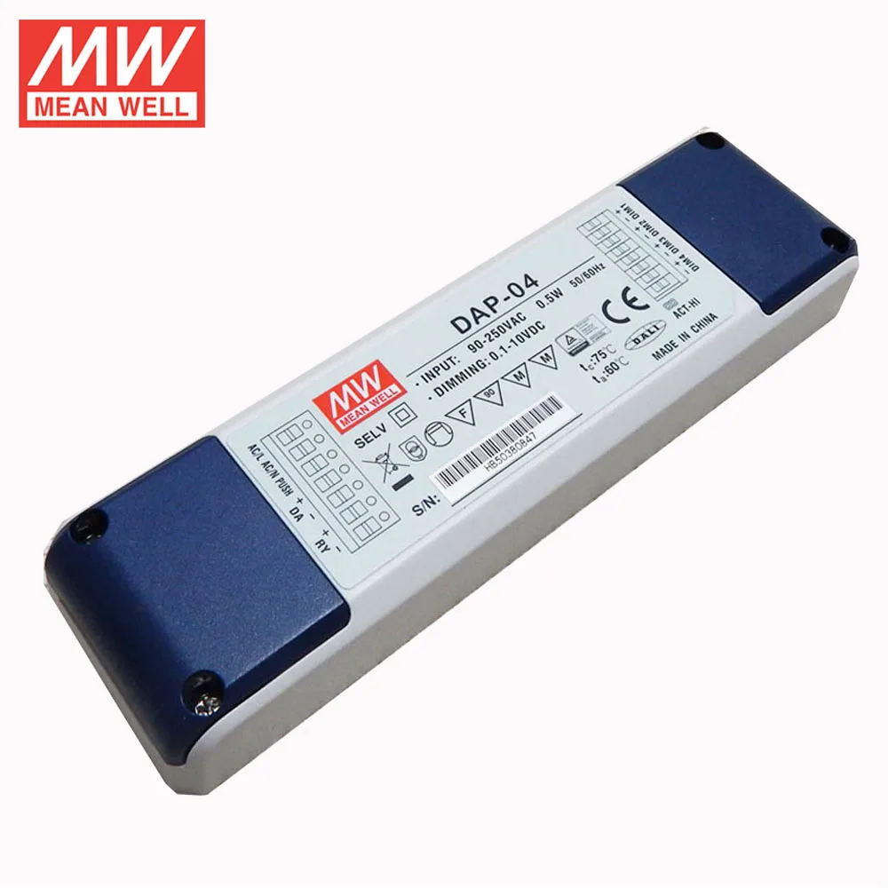 MEAN WELL DAP-04 DALI-PWM преобразователь сигнала 4 выходных канала с функцией push dim для