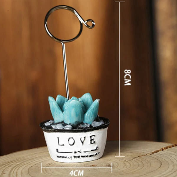 2Pcs Office Korean Cactus Mini Bonsai Fleshy Note Folder Desktop Message Clip Card Holder Decoration Office School Supplies