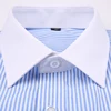 Men's Classic French Cuffs Striped Dress Shirt Single Patch Pocket Standard-fit Long Sleeve Wedding Shirts (Cufflink Included) ► Photo 2/6