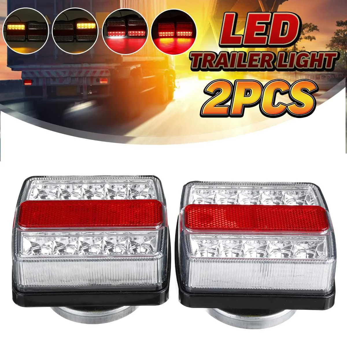 MAGNETIC LED TRAILER TOWING LIGHT BOARD LIGHTS 7.5 METRE REAR LAMPS TRACTOR BIKE