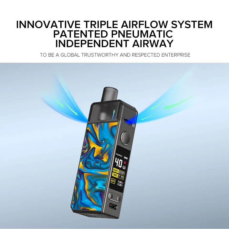 Комплект VOOPOO NAVI Pod с 3,8 мл картриджем 1500 мАч батарея 40 Вт коробка мод испаритель PnP-VM3 PnP-VM4 катушка MTL DTL электронная сигарета