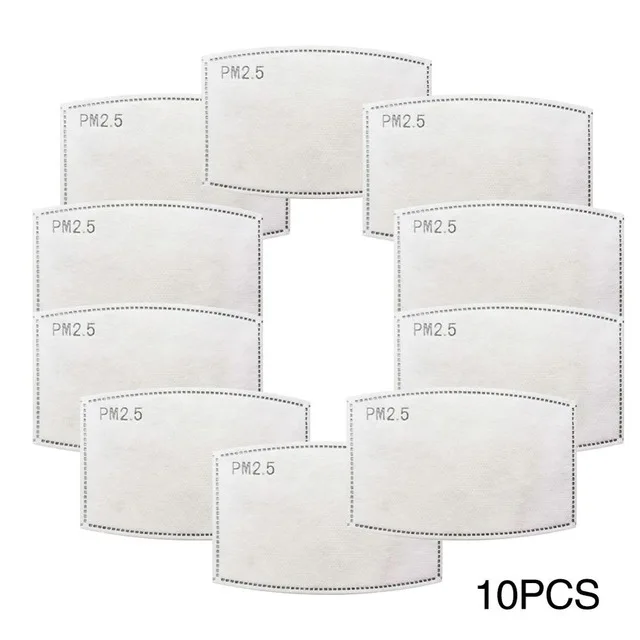 filter 10pcs Маска против загрязнения респиратор моющийся многоразовые маски для мужчин и женщин против пыли маска против РМ2, 5 загрязнения лица маска для рта - Цвет: filter 10pcs