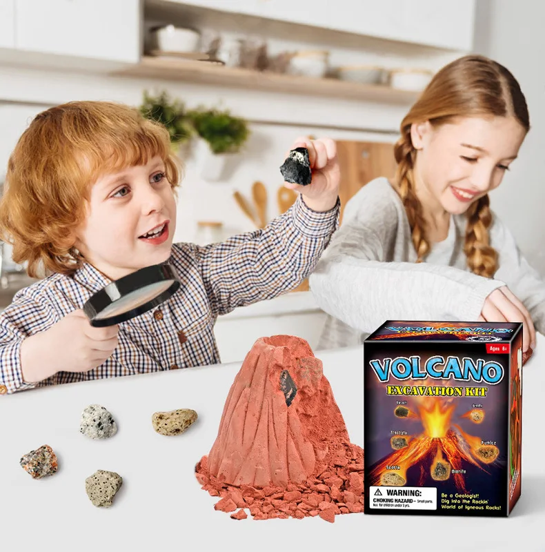 

Volcano Rock Excavation Kit Dig Popular DIY Kids Educational Toy Science Experiment Kit Science Volcano Eruption Blind box