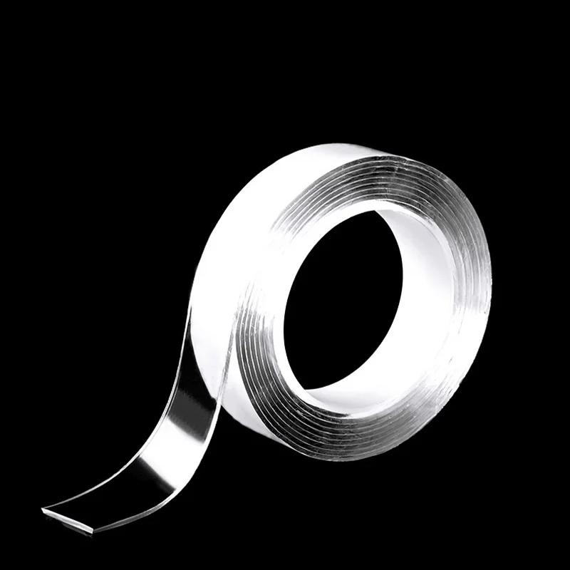 

5Pcs 1M Multifunctional Reusable Double Sided Tape Heavy Duty Adhesive Transparent Traceless Tape Clear Washable Remove Sticker