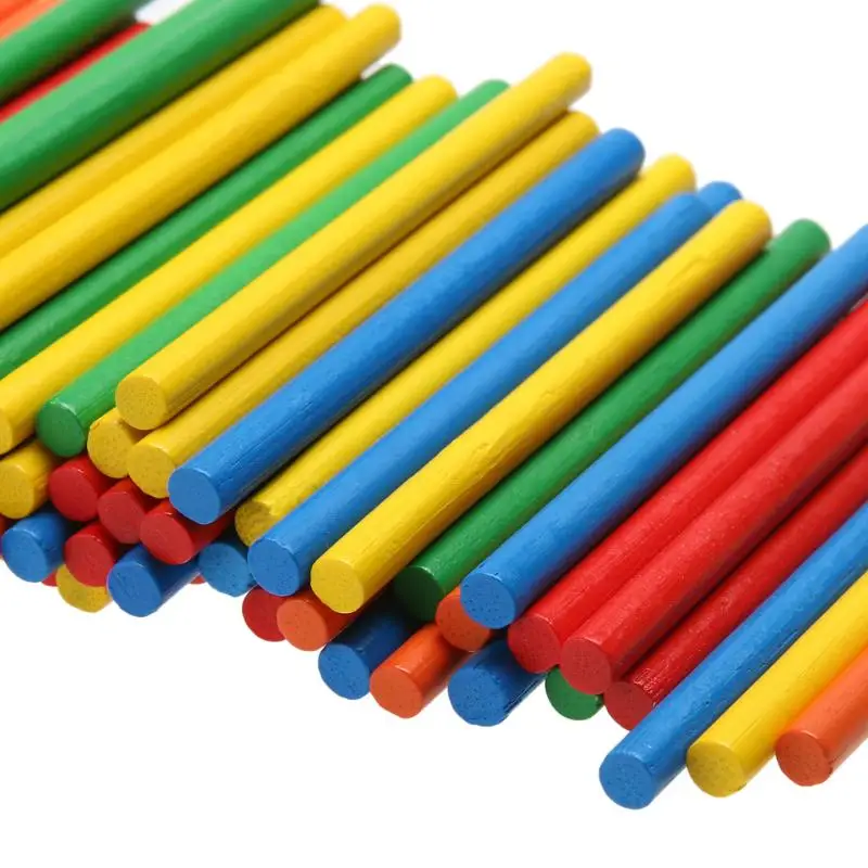 100pcs Colorful Bamboo Counting Sticks Non-toxic Kids Preschool Math Learning Toy kindergarten Education Gadgets 7.4cm 100pcs Colorful Bamboo Counting Sticks Non-toxic Kids Preschool Math Learning Toy kindergarten Education Gadgets 7.4cm