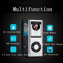 MP3 музыкальный плеер металлический материал портативный аудио MP3 музыкальный плеер с fm-радио, рекордер, электронная книга, часы
