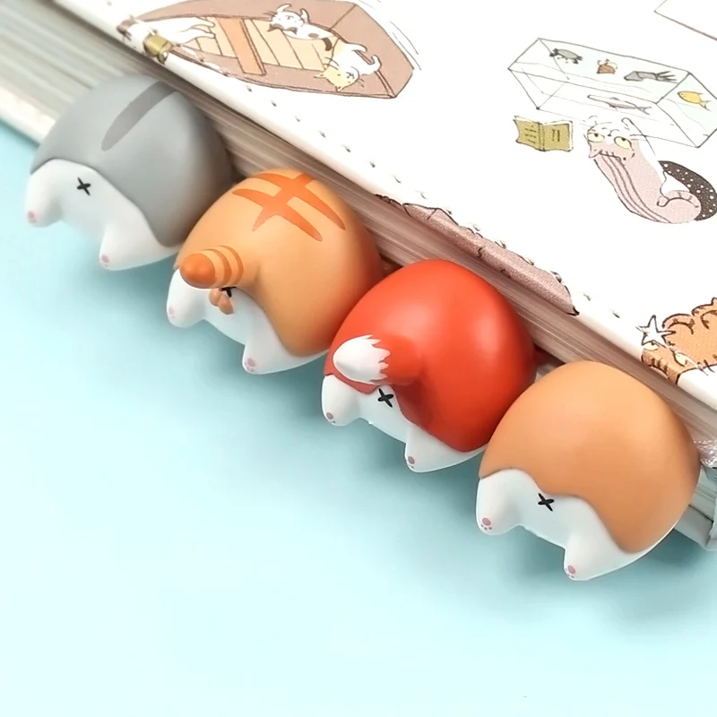 Kawaii Animal Corgi Marcadores para Crianças, Gato dos desenhos animados, Hamster, Marcas para Meninas, Material Escolar de Escritório, Papelaria Novidade, Presente Bonito