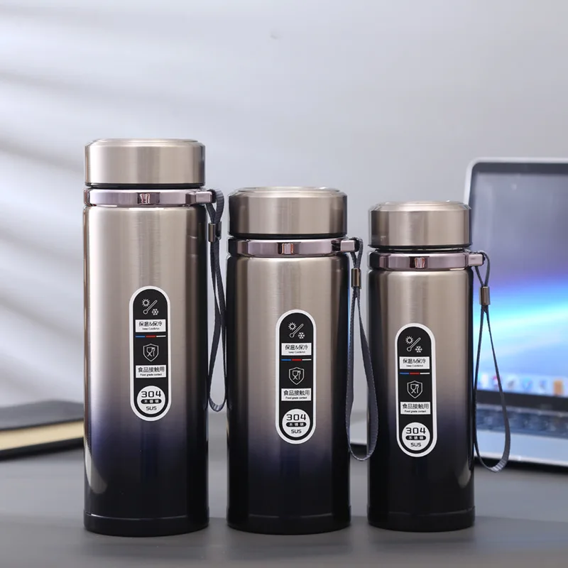 

600/800/1000ML Portable Double Stainless Steel Vacuum Flasks Coffee Tea Thermos Mugs Sport Travel Bottle Large Capacity