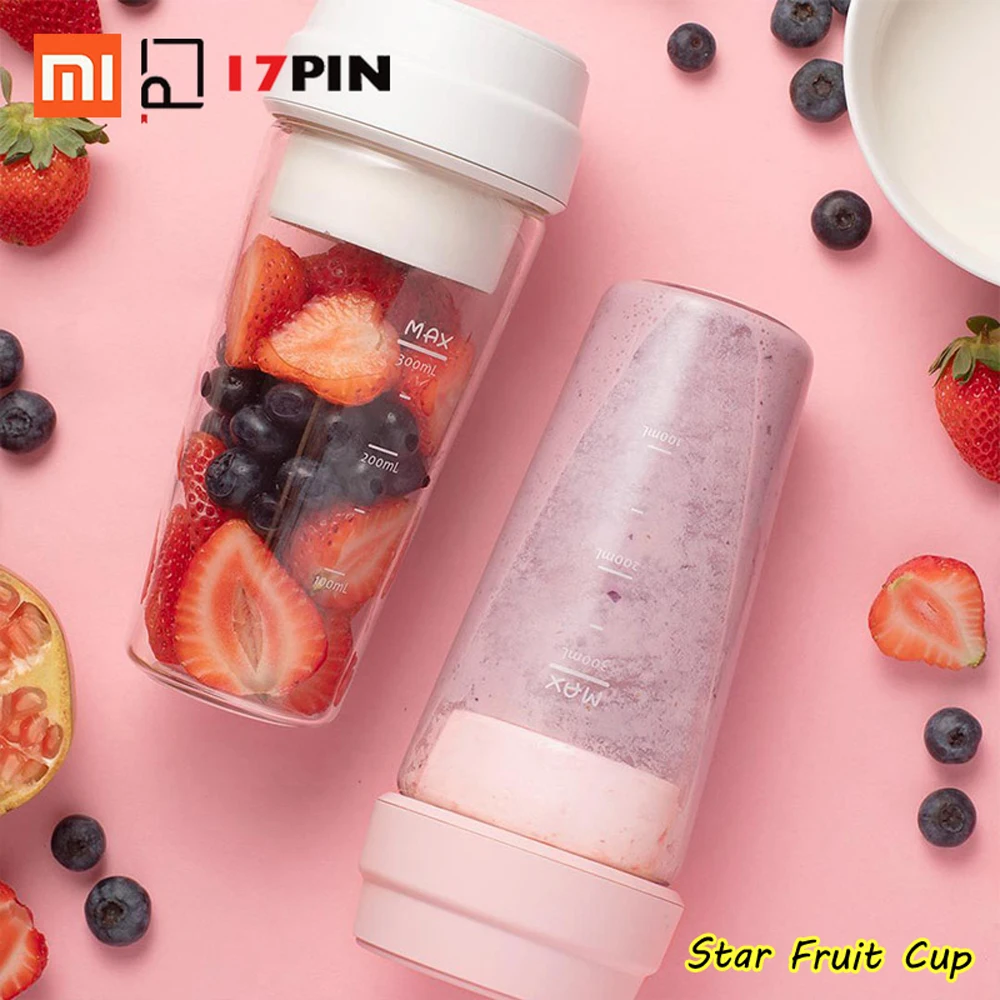 Xiaomi Mijia 17Pin Star Fruit Cup 400 мл, маленький портативный блендер, соковыжималка, миксер, Кухонный комбайн, Магнитная Зарядка, 30 секунд, быстрая